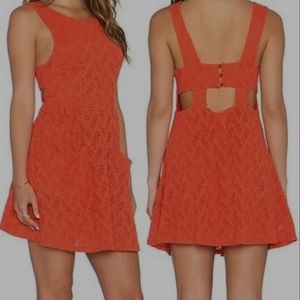 Free People OB413156 Persimmon Poppy Stretch Lace